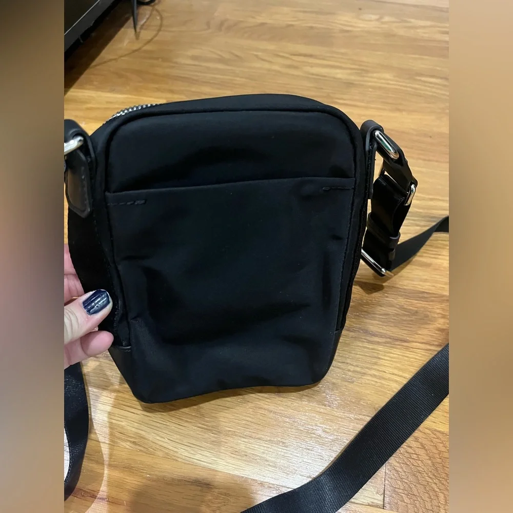 Tumi Black Crossbody Bag with Silver Hardware